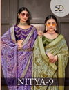 Nitya 9 By 5D Designer Dull Moss Crape Online Daily Wear Saree Wholesale
